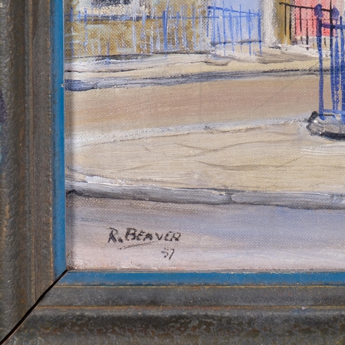 532 - Robert Beaver (1906 - 1975), Crawford Street Chemist London, 1957, oil on canvas, 35cm x 45cm, frame... 