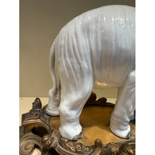301 - A fine pair of white glaze porcelain elephants, probably late 19th century Samson Paris, no factory ... 