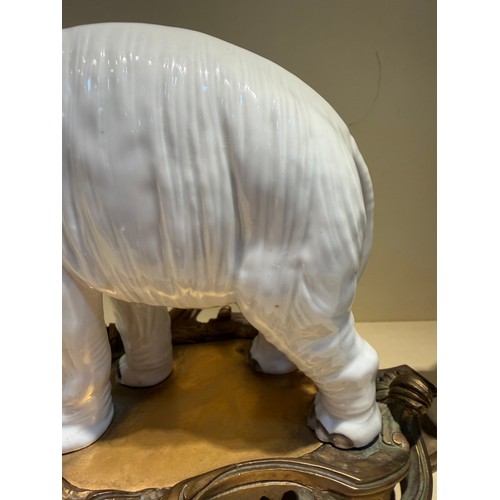 301 - A fine pair of white glaze porcelain elephants, probably late 19th century Samson Paris, no factory ... 