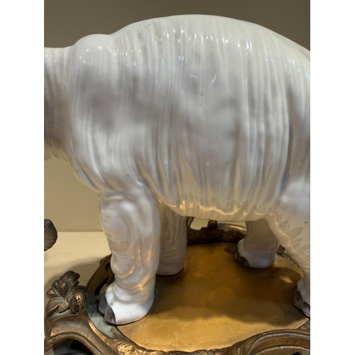 301 - A fine pair of white glaze porcelain elephants, probably late 19th century Samson Paris, no factory ... 