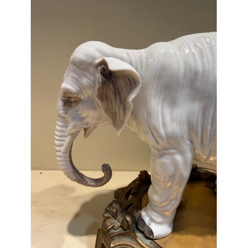 301 - A fine pair of white glaze porcelain elephants, probably late 19th century Samson Paris, no factory ... 