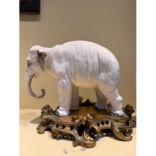 301 - A fine pair of white glaze porcelain elephants, probably late 19th century Samson Paris, no factory ... 