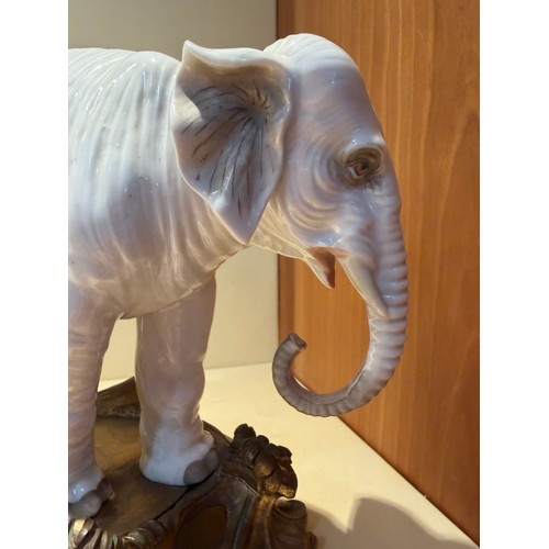301 - A fine pair of white glaze porcelain elephants, probably late 19th century Samson Paris, no factory ... 