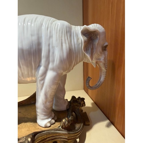 301 - A fine pair of white glaze porcelain elephants, probably late 19th century Samson Paris, no factory ... 