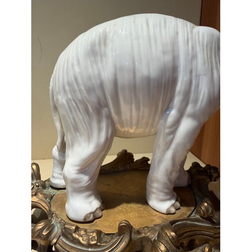 301 - A fine pair of white glaze porcelain elephants, probably late 19th century Samson Paris, no factory ... 