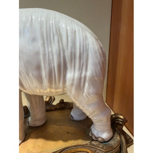 301 - A fine pair of white glaze porcelain elephants, probably late 19th century Samson Paris, no factory ... 