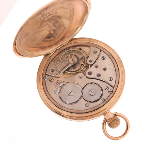 1030 - An early 20th century 9ct rose gold full hunter slimline keyless pocket watch, retailed by S Smith &... 