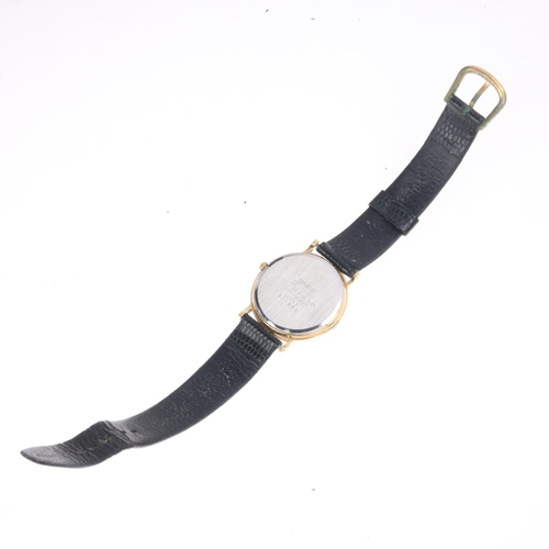 1014 - CASIO - a gold plated stainless steel Traddy Neo Classic quartz calendar wristwatch, silvered dial w... 