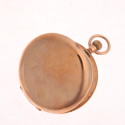 1030 - An early 20th century 9ct rose gold full hunter slimline keyless pocket watch, retailed by S Smith &... 
