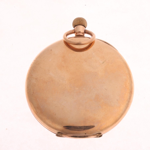 1030 - An early 20th century 9ct rose gold full hunter slimline keyless pocket watch, retailed by S Smith &... 