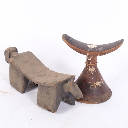 35 - 2 Antique African carved wood neck rests (2)
