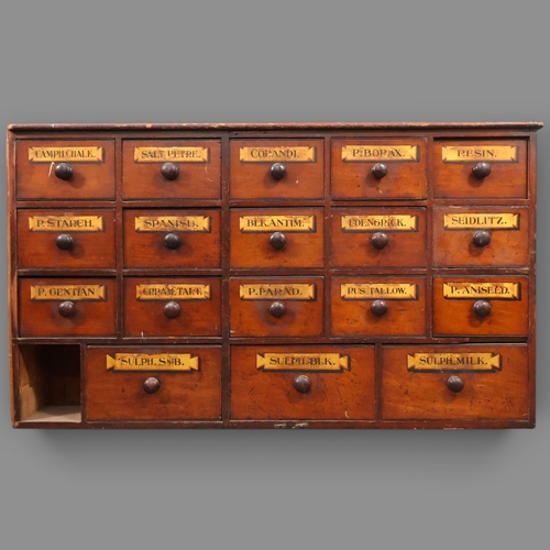 2000 - A 19th Century Apothecary cabinet in pine and mahogany with hand painted decoration and eighteen dra... 