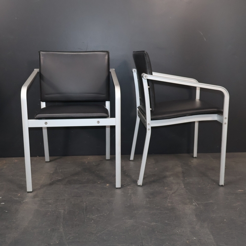 2022 - Sir Norman Foster, a pair of contemporary, designer armchairs by Thonet, the aluminium frames with l... 