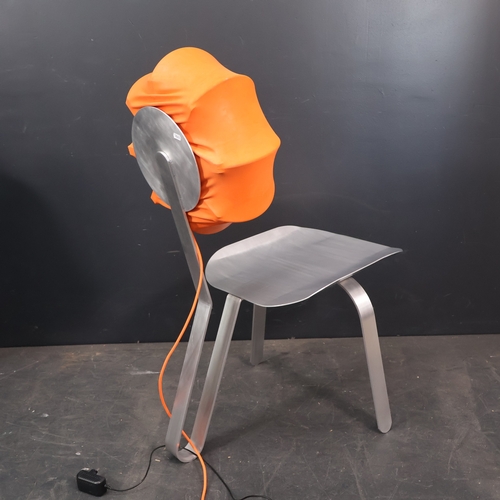 2044 - A contemporary polished chrome plug-in 'Hugging Chair' by Bohan Peng. RRP £6999.