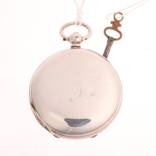 1031 - A 19th century silver full hunter key-wind pocket watch, T R Russell, 18 Church Street, Liverpool, w... 