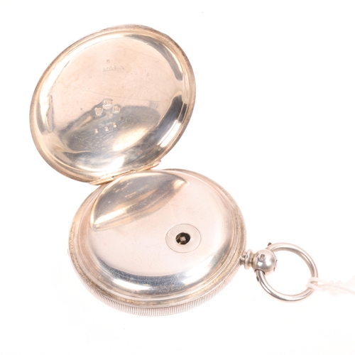 1031 - A 19th century silver full hunter key-wind pocket watch, T R Russell, 18 Church Street, Liverpool, w... 