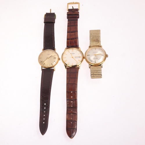 1040 - 3 wristwatches, comprising 2 x Rotary, and 1 x Helbros automatic (3)