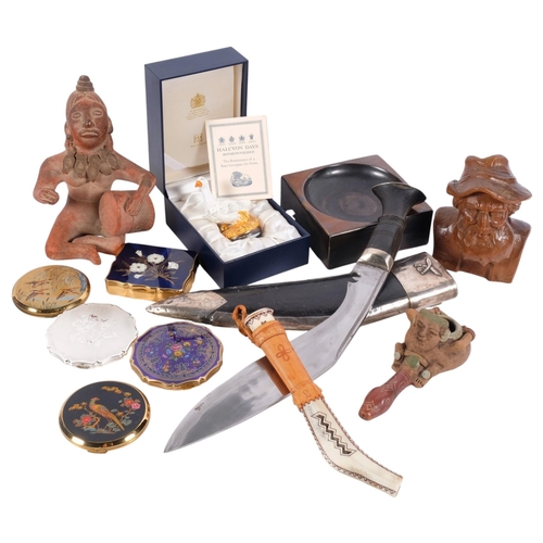 A collection of interesting items, including presentation Kukri knife ...