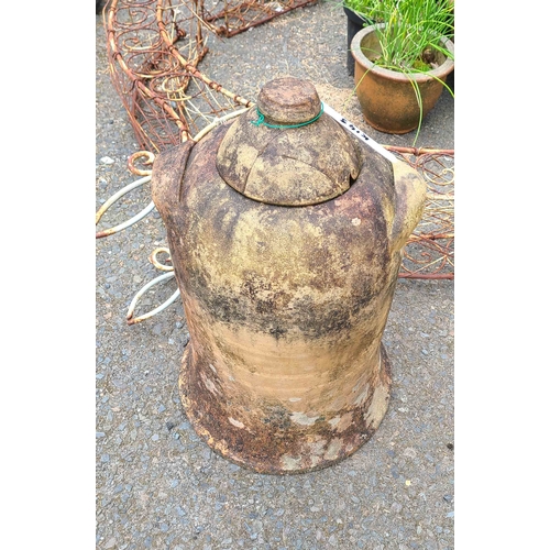 24 - An antique terracotta rhubarb forcer with lid (a/f)
