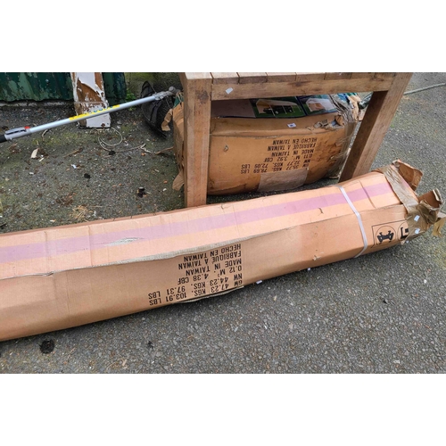 26 - A steel framed portable/collapsible car port with cover, contained with in two boxes - 10' X 20'