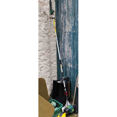 28 - A Parkside longarm chainsaw/hedge trimmer with separate attachment