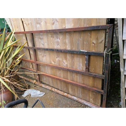 42 - A five bar iron gate - 1.14m high X 2.66m wide