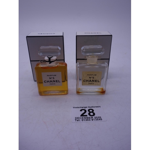 Chanel  vintage un-opened perfume bottle and one other similar size  opened bottle,