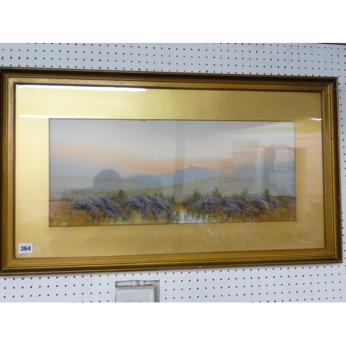 364 - Framed Edwardian watercolour of Heathland