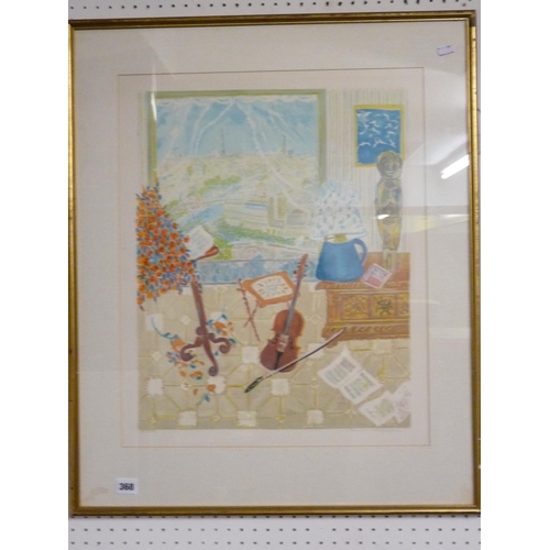 368 - Framed print of Still life view signed in Pencil Renee Halpern