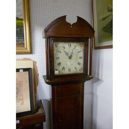 432 - 19thC Longcase clock with Painted face Shipston