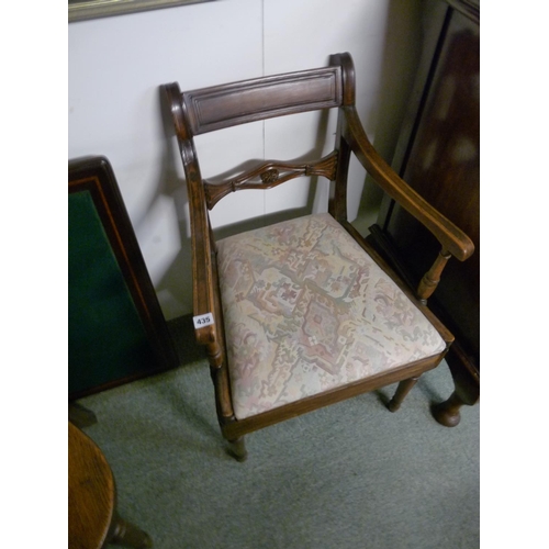 435 - Regency Elbow chair with upholstered seat