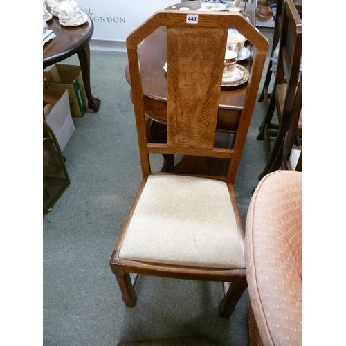 440 - Art Deco Oak Chair with inset upholstered seat