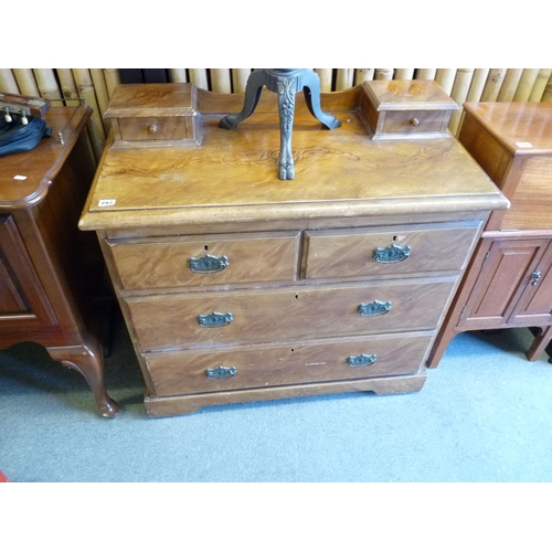 297 - Victorian Pine chest of 2 over 3 drawers with painted decoration