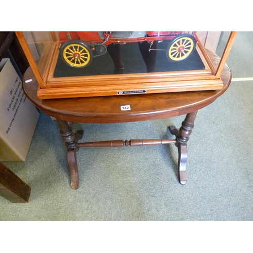 312 - Victorian Mahogany oval side table with carved supports