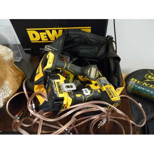 59 - De Walt 20V Cordless Drill and a De Walt Impact Driver in Bag