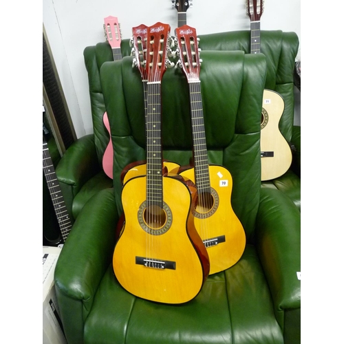 70 - 3 3/4 Music Alley Acoustic Guitars