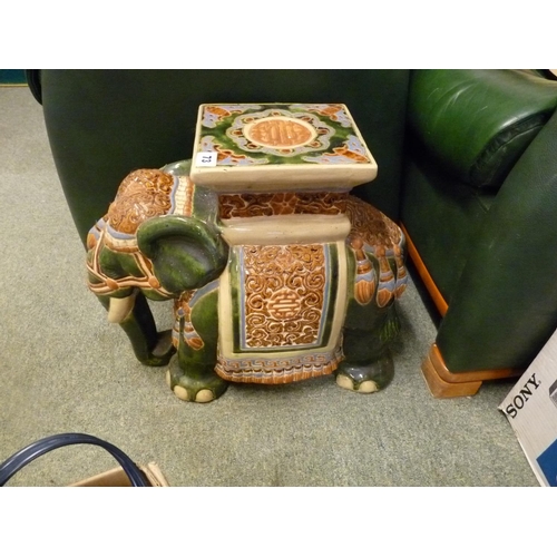 73 - Large Pottery Elephant Jardiniere stand