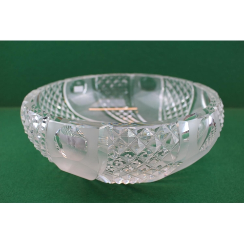 11 - A Very Large Val Saint Lambert Cut glass fruit bowl with Diamond and Star decoration 32cm in Diamete... 