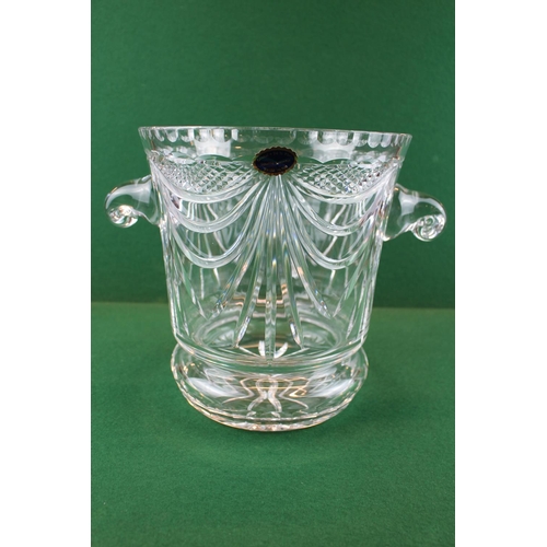 28 - Grand Taille Main Crystal Champagne Bucket with Diamond and Foliate design and 2 Sets of 6 Cut Cryst... 