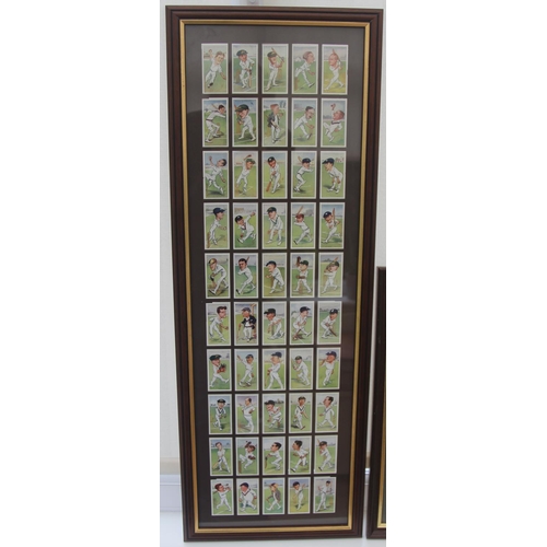 75 - Four Framed Set of 1930's Cricket Cigarette Cards, Players Cricketers Caricatures by 