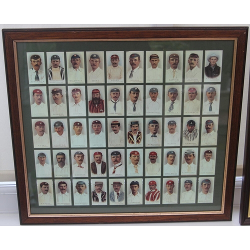 75 - Four Framed Set of 1930's Cricket Cigarette Cards, Players Cricketers Caricatures by 