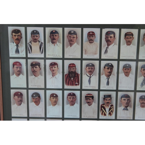 75 - Four Framed Set of 1930's Cricket Cigarette Cards, Players Cricketers Caricatures by 