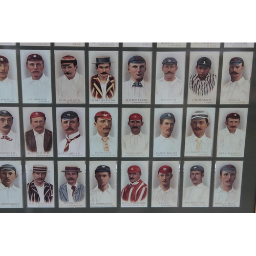 75 - Four Framed Set of 1930's Cricket Cigarette Cards, Players Cricketers Caricatures by 