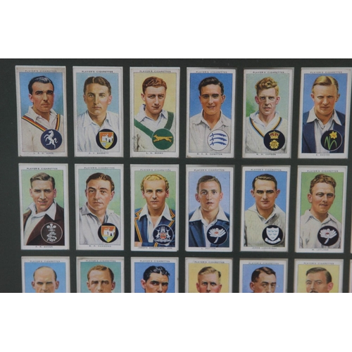 75 - Four Framed Set of 1930's Cricket Cigarette Cards, Players Cricketers Caricatures by 