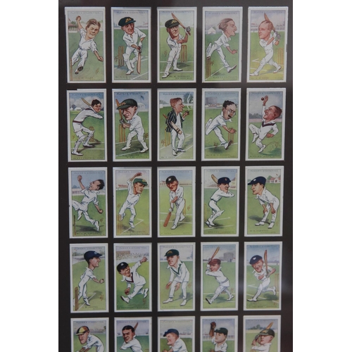 75 - Four Framed Set of 1930's Cricket Cigarette Cards, Players Cricketers Caricatures by 