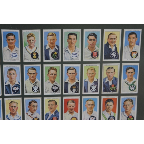 75 - Four Framed Set of 1930's Cricket Cigarette Cards, Players Cricketers Caricatures by 