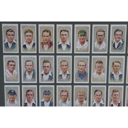 75 - Four Framed Set of 1930's Cricket Cigarette Cards, Players Cricketers Caricatures by 