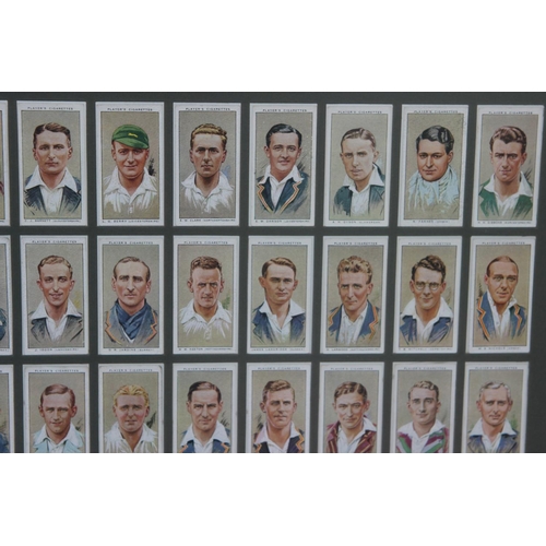 75 - Four Framed Set of 1930's Cricket Cigarette Cards, Players Cricketers Caricatures by 