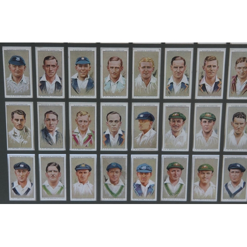 75 - Four Framed Set of 1930's Cricket Cigarette Cards, Players Cricketers Caricatures by 