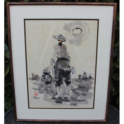 84 - Four Korean Signed Original Watercolours Framed